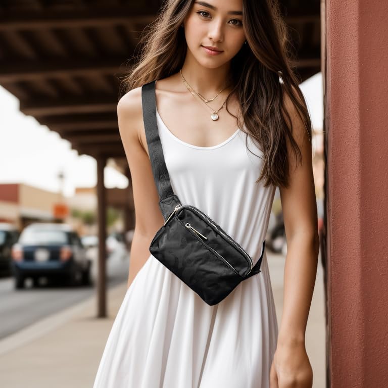 UTO Fanny Pack for Women Crossbody Trendy Fashion Belt Purse Chest Waist Hip Bumbag for Outdoor Shopping Travel Hiking - Image 2